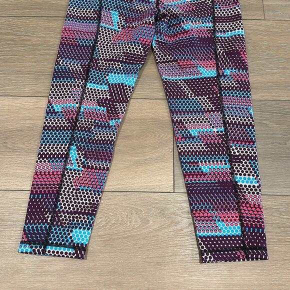 VICTORIA SPORT‎ Purple Pink Blue Abstract Knockout Active Yoga Workout Capri XS - Picture 7 of 8